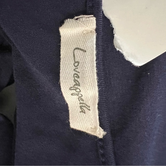 Lovappella 3/4 sleeve knit jersey maxi dress ladies size large navy blue - Picture 5 of 8